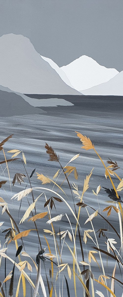 Golden Grass on Wast Water, The Lake District by Sam Martin