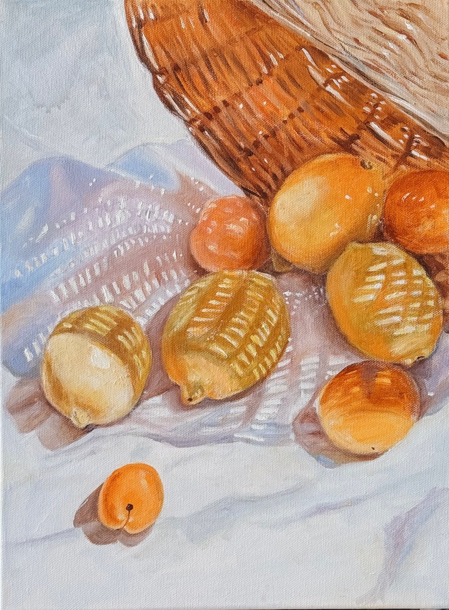 Photorealistic Still Life Oil Painting By Irina Ponna, 12 X 16, - One Summer Day - ?, Original Artwork