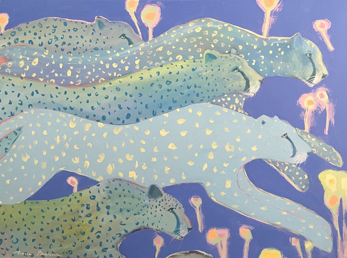 Surrealistic Animal Acrylic Painting By Daria Borisova, 40 X 30, - Eclipse - ?., Original Artwork