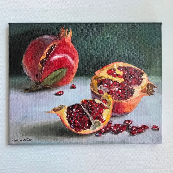 Pomegranates still life