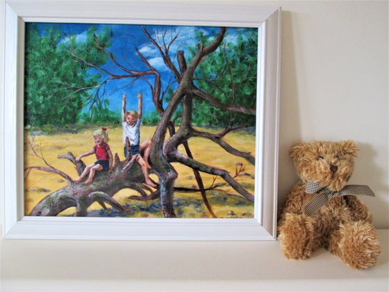 Children Climbing a Tree