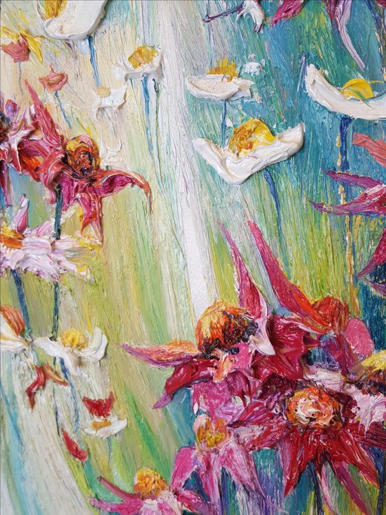 Original artwork - Floral painting- Echinacea