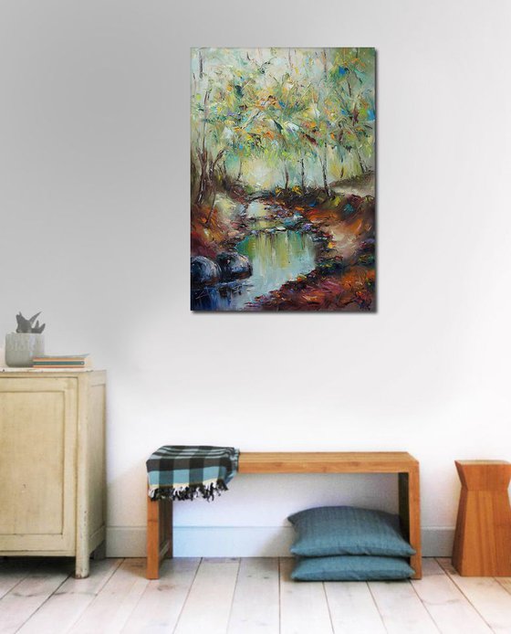 Forest tale, Large landscape Oil painting