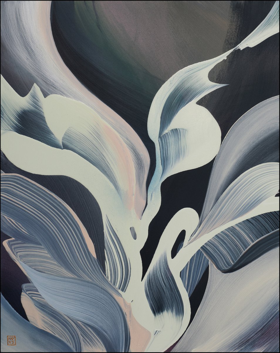 Abstract Acrylic Painting By Novi Lim, 25 X 32", Faraway Land Iii, Original Artwork