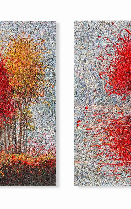 Lights of Autumn Diptych by Nadiia Antoniuk