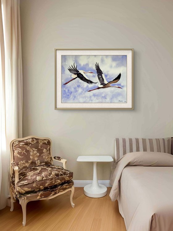 Strok Heron Wader Ardea Hern