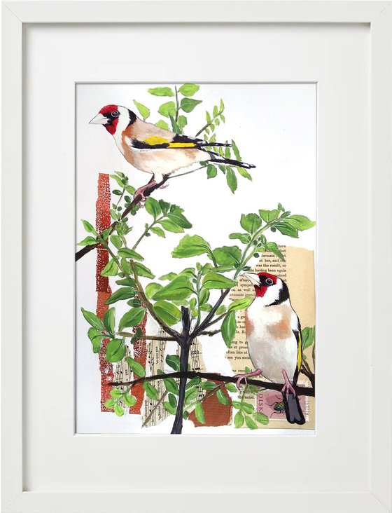 Goldfinches -  Framed ready to hang original artwork