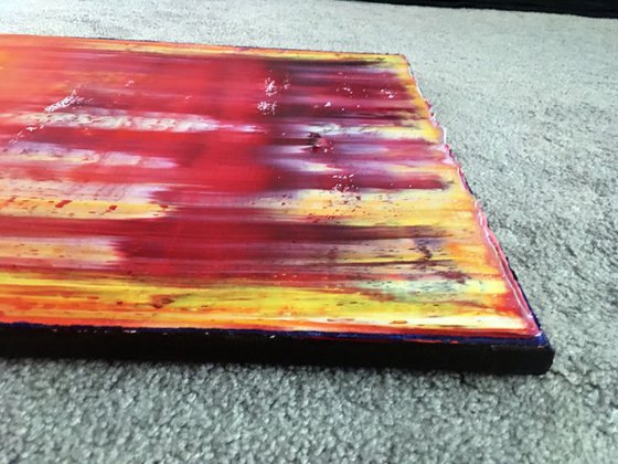 "Hellfire" - FREE USA SHIPPING - Original PMS Abstract Oil Painting On Canvas - 16" x 20"