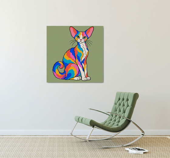 Colorful Devon Rex Cat #21
