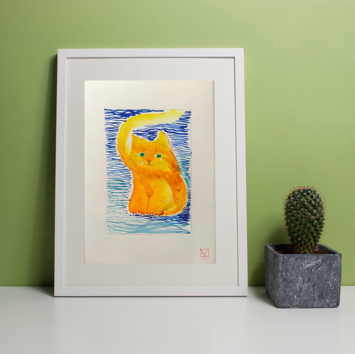 Impressionistic Animal Drawing By Marya, 5 X 7", "Summer 36", Original Artwork