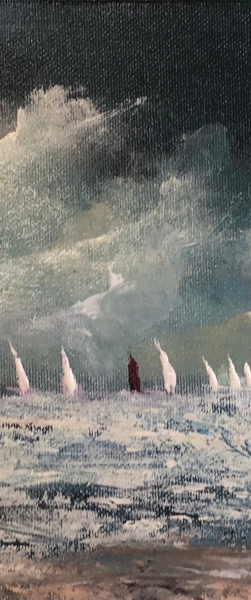 RED SAILS PAINTED SKIES 2 by Maxine Anne  Martin