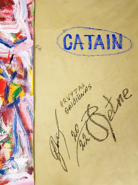 Catain - (H)122x(W)132 cm. Style of Willem de Kooning. Abstract Expressionism Painting