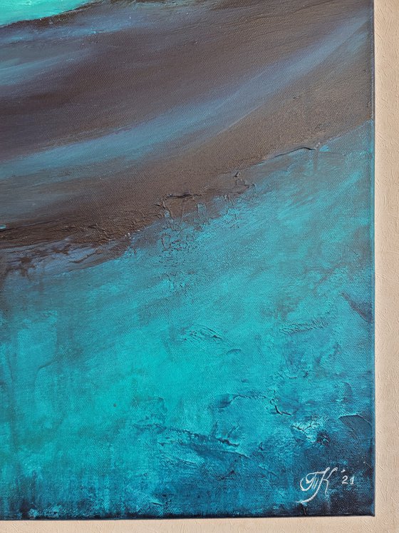 Paradise Island, 60*80 cm, texture acrylic painting on canvas