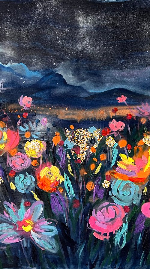 Midnight bloom by Nataliia Karavan