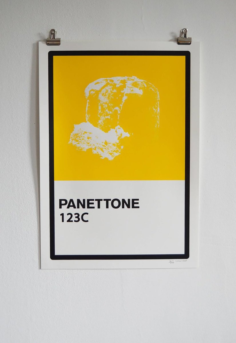 Graphic Screenprint , Panettone 123C By Colour Black, 14 X 20, Artwork For Sale On Artfinder