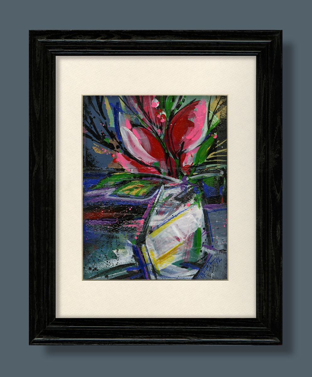 Floral Fantasy No. 3 - Framed Abstract Tulip Floral by Kathy Morton Stanion by Kathy Morton Stanion