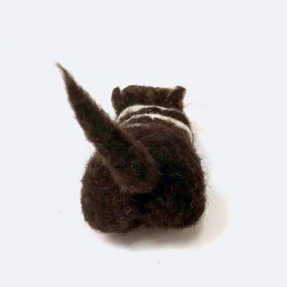 Cat with a ball, felted wool