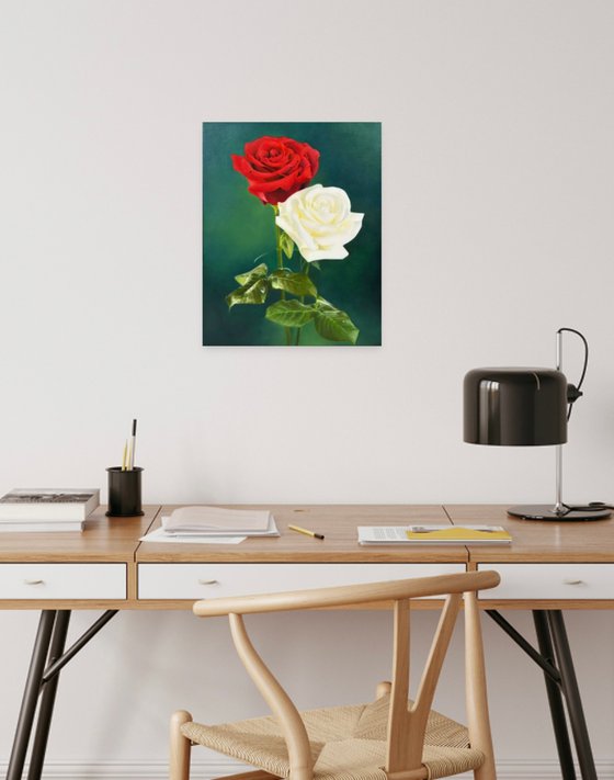 Unbreakable Bond. Red and White Roses