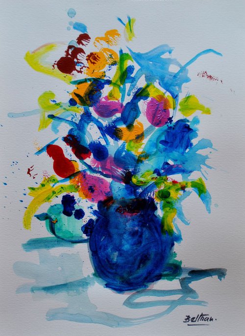 Le vase bleu de chine/11,81 x 15,75 in.(30x40cm)./2018 by Pierre-Yves Beltran