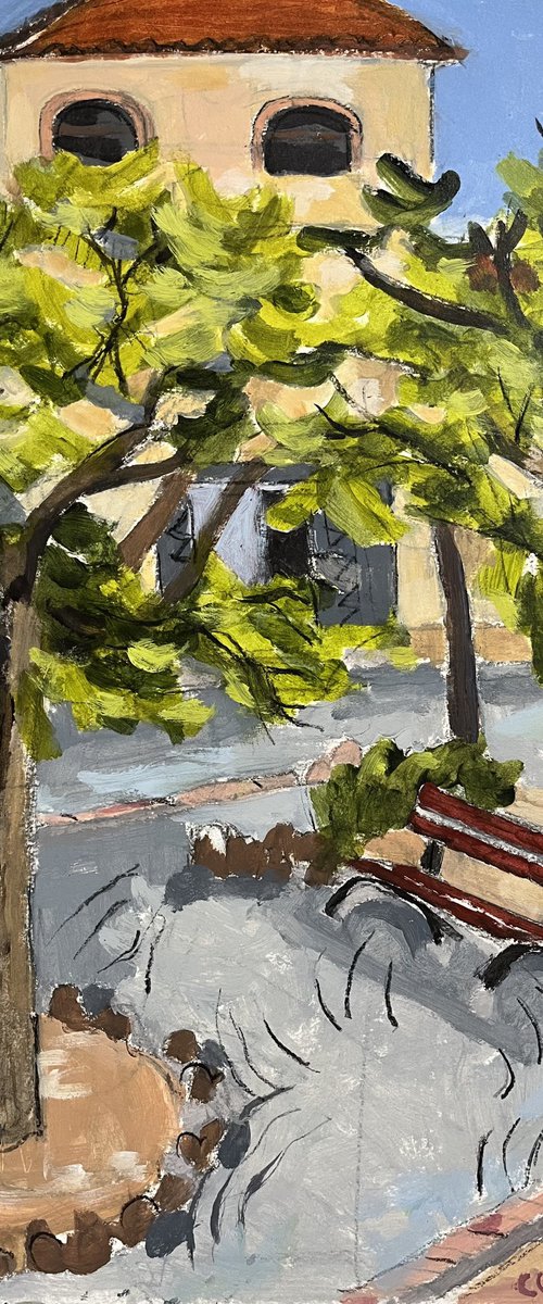 Pyrenees village square by Christine Callum  McInally