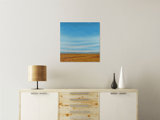 Golden Wheat - Blue Sky Landscape