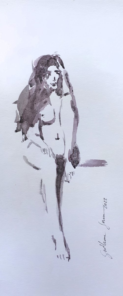 Nude Sketch 25.03 /  ORIGINAL PAINTING by Salana Art