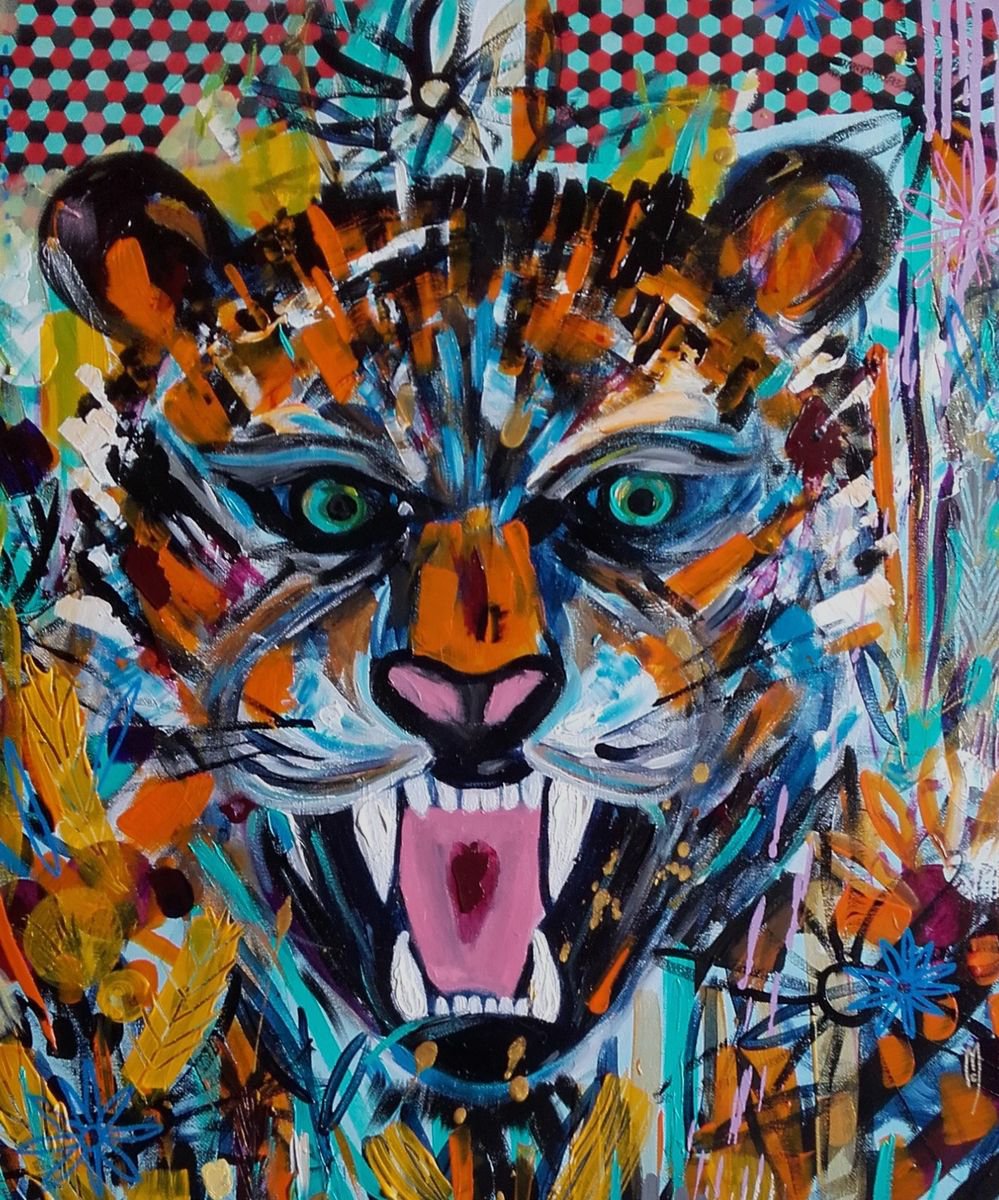 Tiger Canvas Animal Portrait Nature by Celine Marcoz