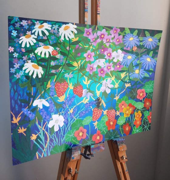 Strawberries and Bumble Bee