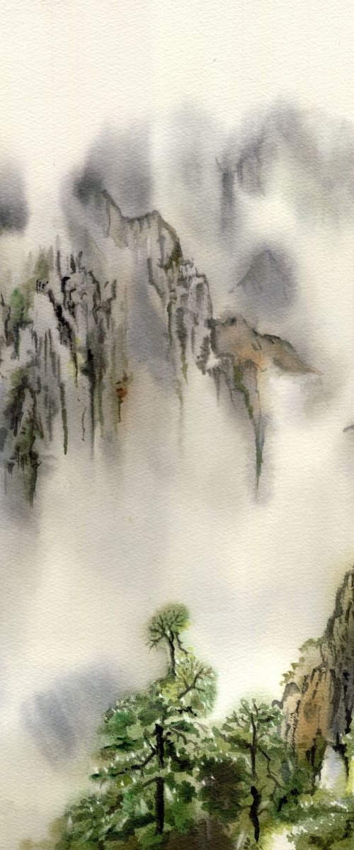Misty mountains by Alfred  Ng