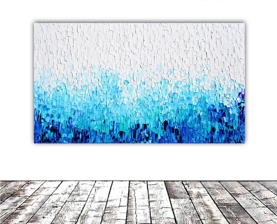 Tranquil XVI - Large Blue Painting