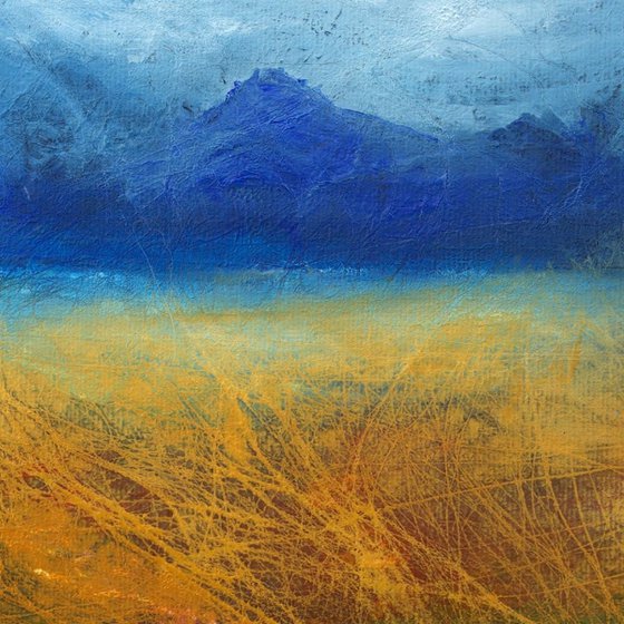 Autumn gold Scottish landscape painting