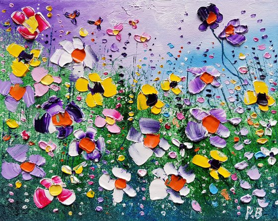 "Stormy Meadow Flowers in Love"