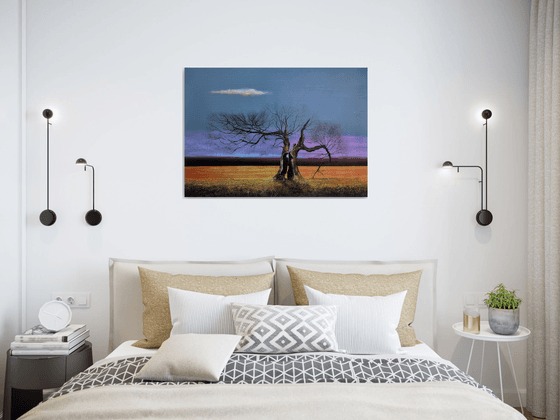 'Standing in the shadow of the Lightning Tree'. Large Oil Painting on Canvas