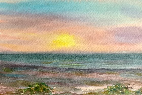 By the Chesil beach Sunset, Dorset