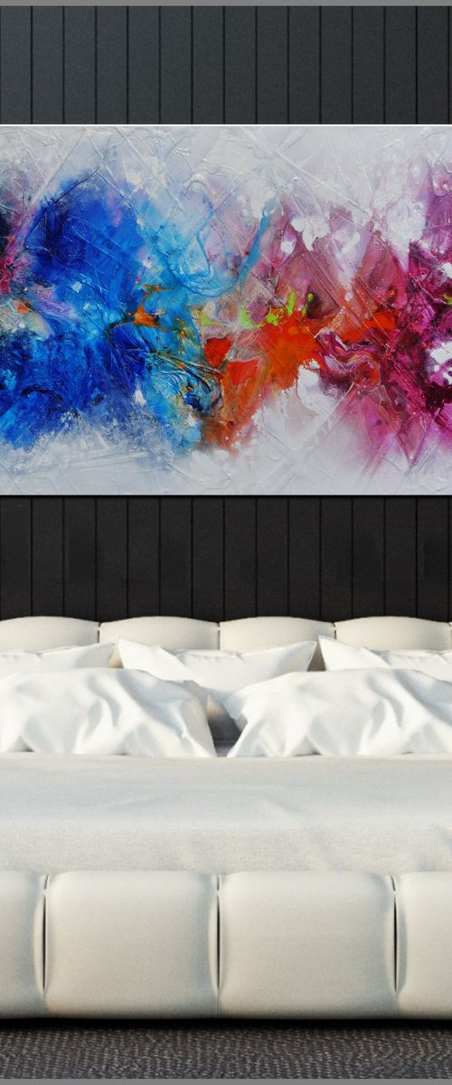 Bouquet Maximus 160cm x 60cm Colourful Abstract Art by Franko
