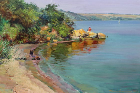 Summer Landscape with a Setter