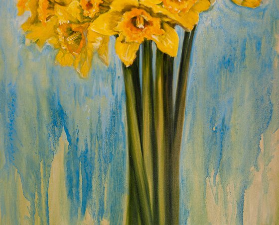 Daffodils - original oil painting spring flowers