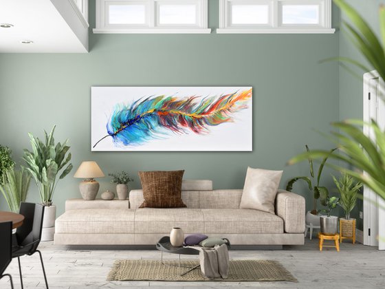 Magic Feather - Large Painting 72" x 30"