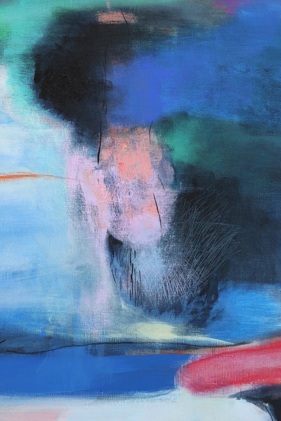 landscape with blue and yellow