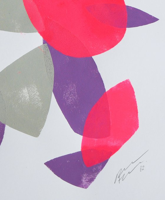 Fractured Neon 2 -  Art on paper - Neon Pink - A2 - 42x59,4cm - Ronald Hunter 38J