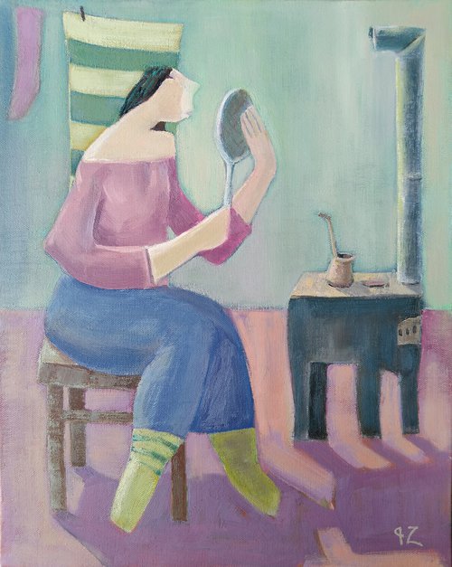Woman with the mirror by Gegham Hunanyan
