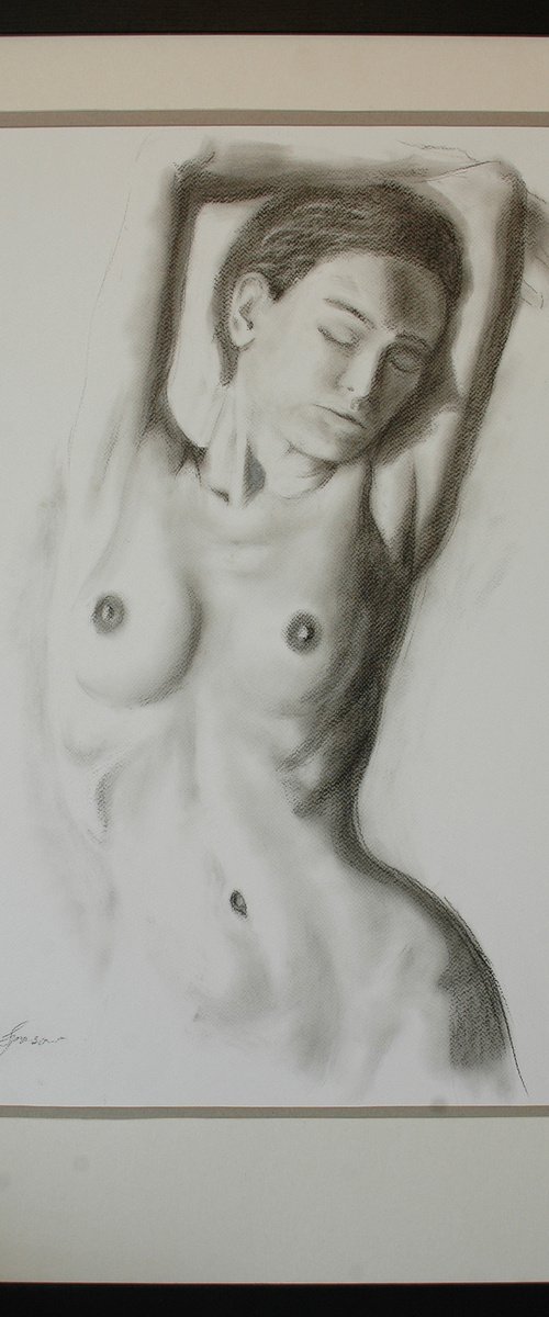 Nude study. Charcoal drawing. by Rumen Spasov