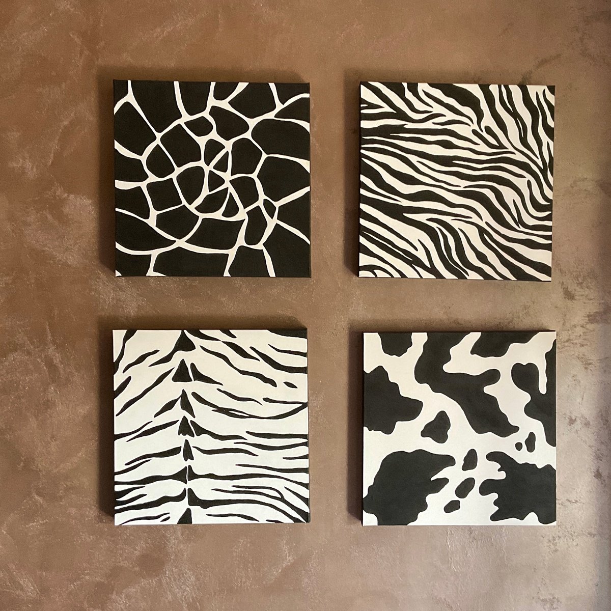 Zebra, Tiger, Giraffe, Cow by Iryna Antoniuk