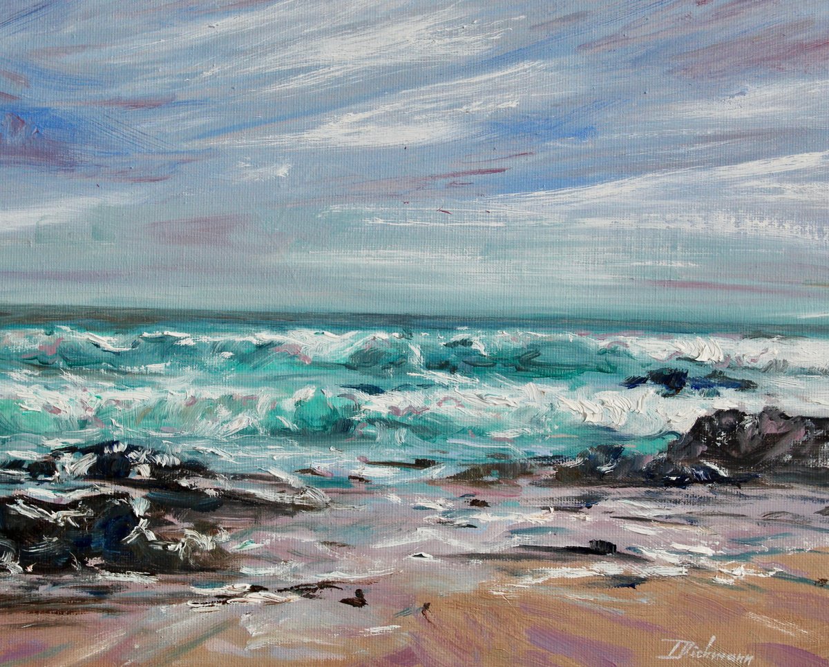 Impressionistic Landscape Oil Painting By Liza Illichmann, 12 X 9", Amorphous, Original Artwork