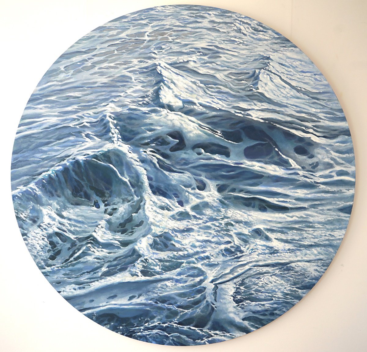 Photorealistic Landscape Oil Painting By Sergej Sologub, 43 X 43", Splashdown, Original Artwork