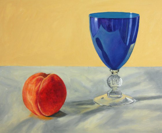 Peach and Blue Glass