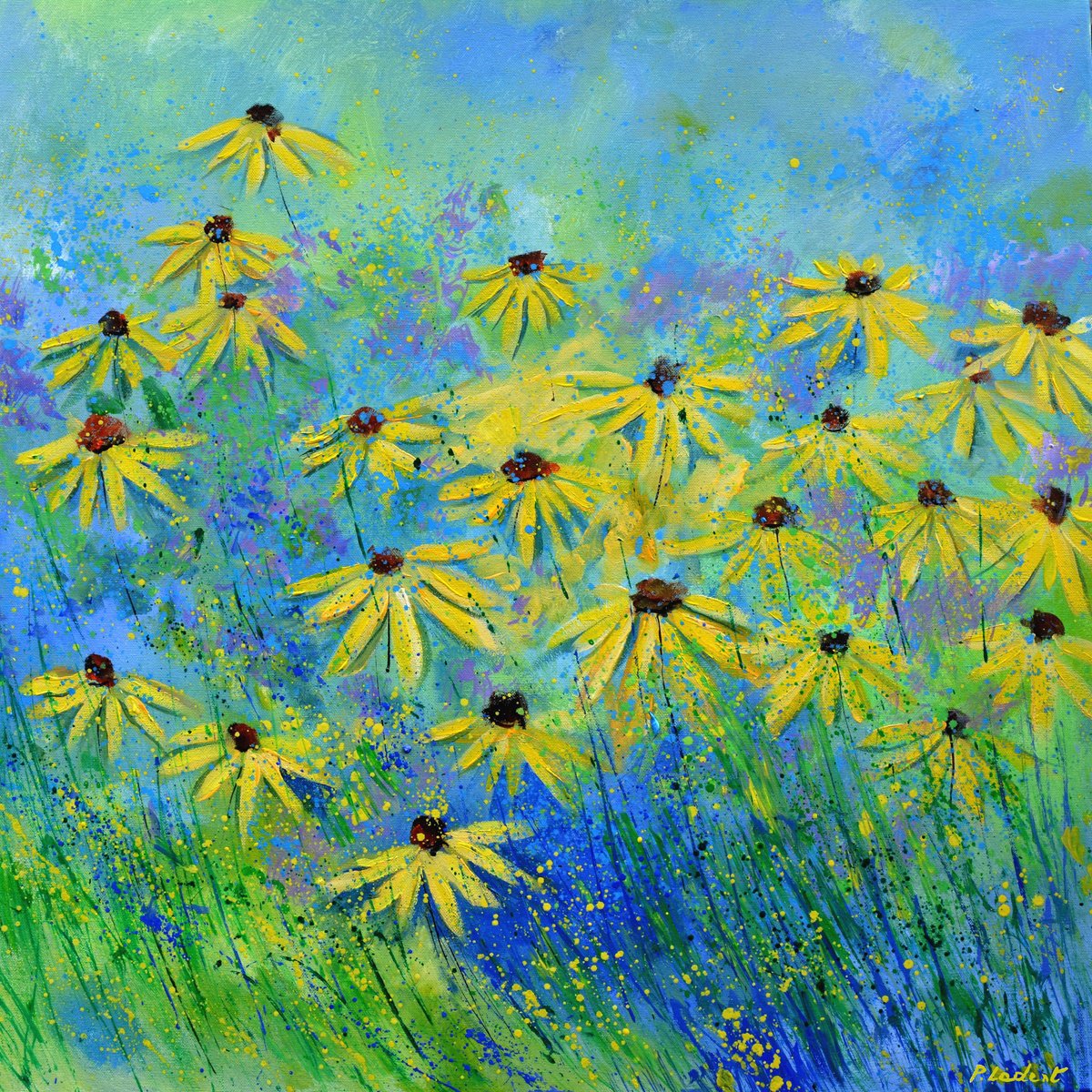 Garden Flowers By Pol Henry Ledent, 28 X 28, Artwork For Sale On Artfinder