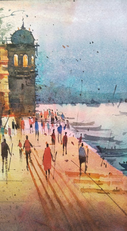 Benaras Ghat by Saheb Mondal