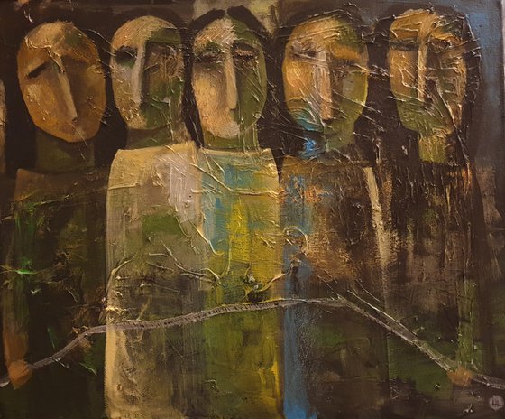 Women's Life Road (Acrylic painting, 50x60cm, ready to hang)