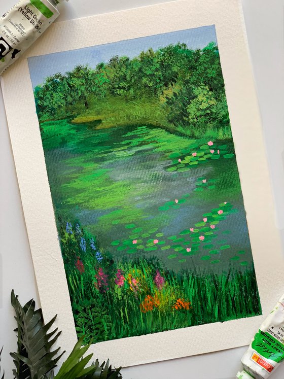Green Paradise ! A4 size Painting on paper